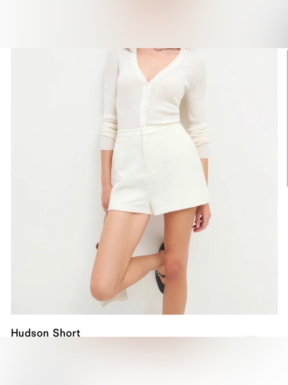 Reformation Cream Tweed High-Rise Women's Shorts